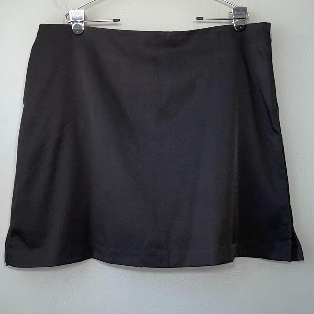 Coral Bay Golf Skort Size 18 Black Skirt Preppy Tennis Pickle Ball Athletic Golf